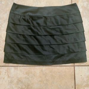 XXI Black layered sleek and sexy satin mini skirt Sz.M